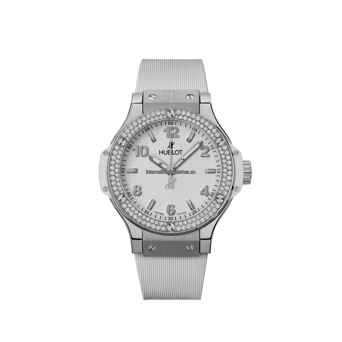 361.SE.2010.RW.1104 Big Bang Original Steel White Diamonds 38MM