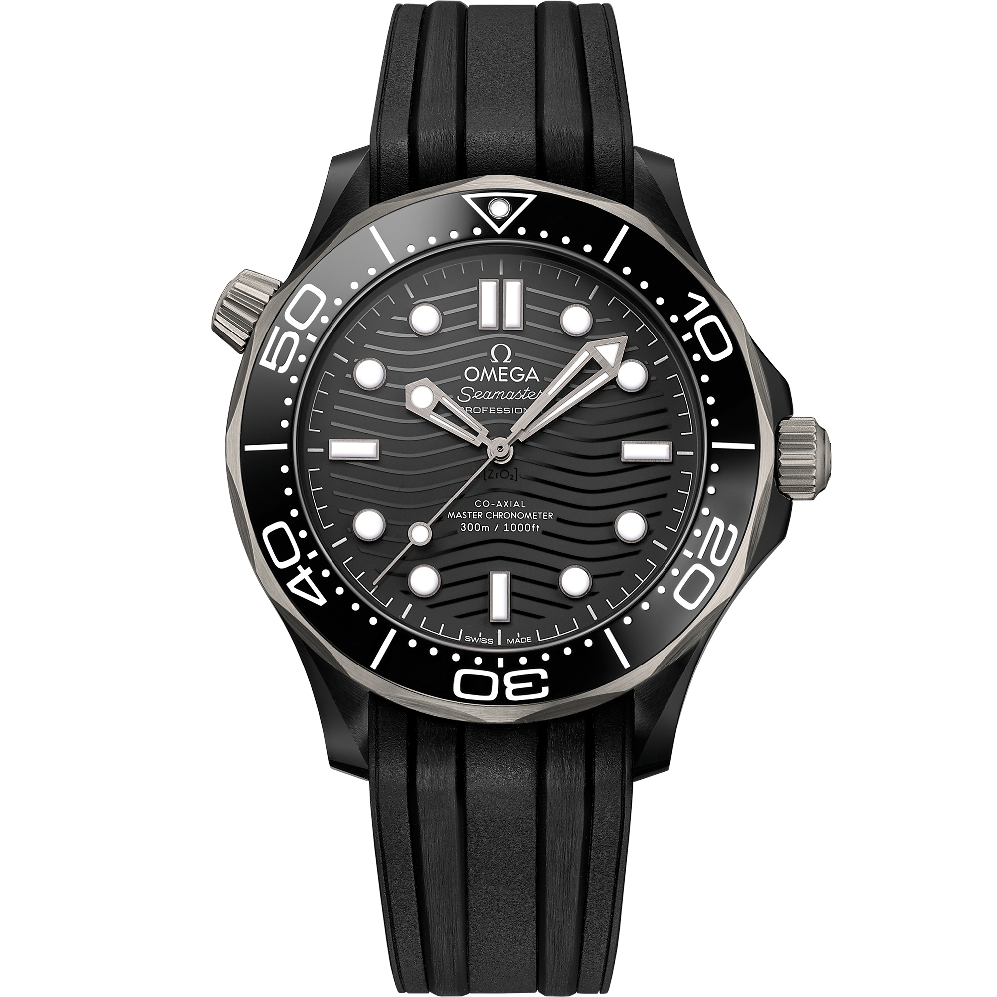 Seamaster Diver 300M 43.5 mm, black ceramic on rubber strap - 210.92.44.20.01.001 Seamaster Diver 300M Co-Axial Master Chronometer 43.5 mm, black ceramic on rubber strap