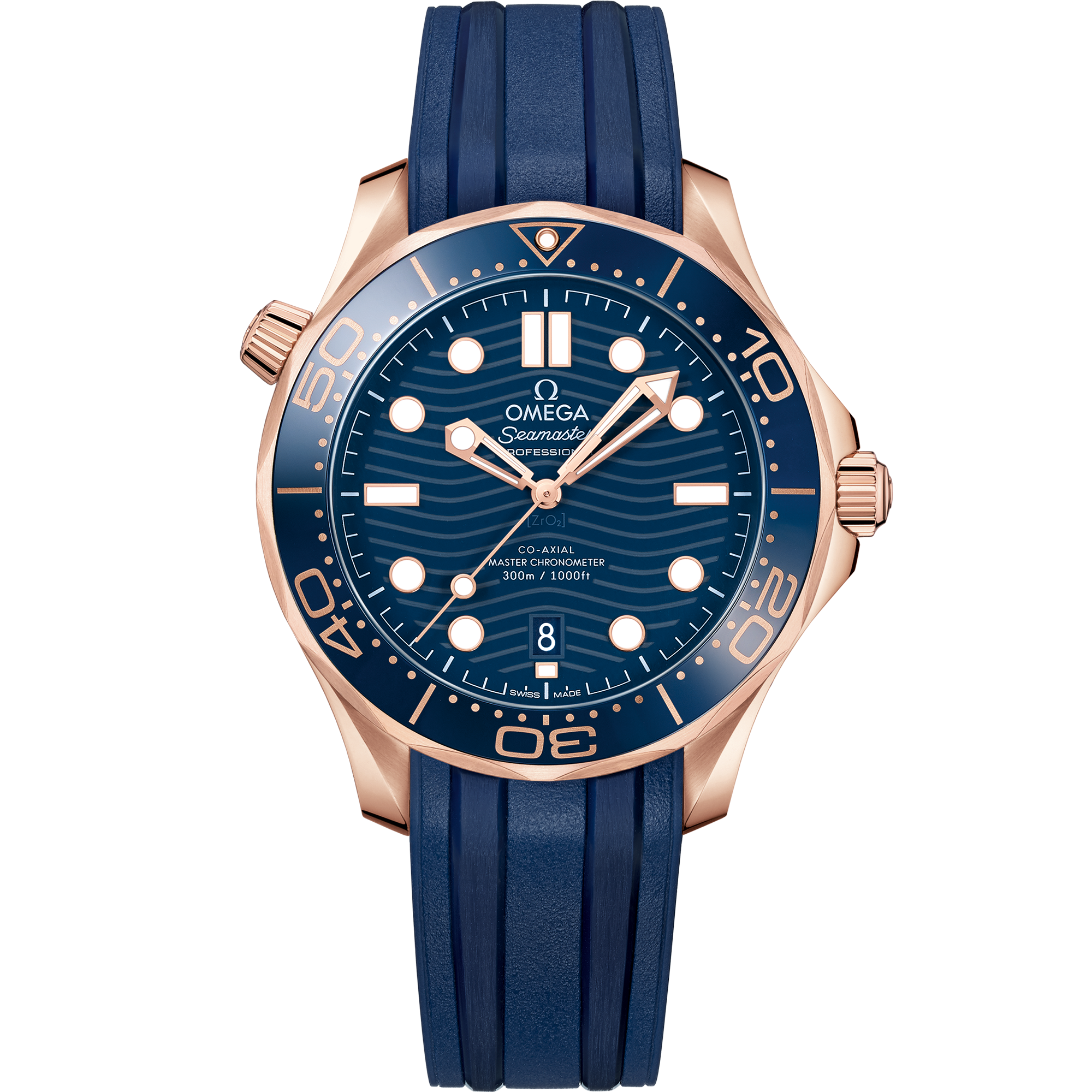 Seamaster Diver 300M 42 mm, Sedna™ gold on rubber strap - 210.62.42.20.03.001 Seamaster Diver 300M Co-Axial Master Chronometer 42 mm, Sedna™ gold on rubber strap
