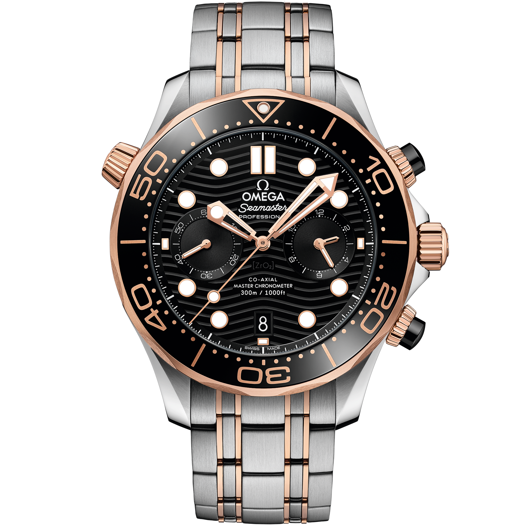 Seamaster Diver 300M 44 mm, steel - Sedna™ gold on steel - Sedna™ gold - 210.20.44.51.01.001 Seamaster Diver 300M Co-Axial Master Chronometer Chronograph 44 mm, steel - Sedna™ gold