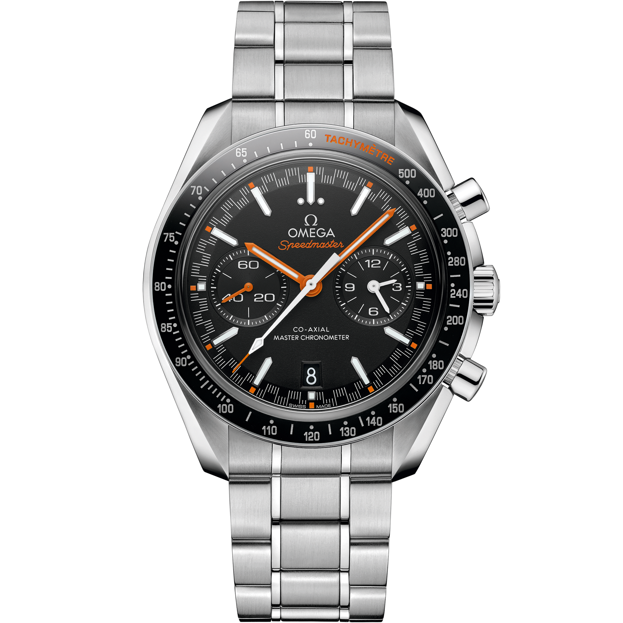 Speedmaster Racing Two Counters 44.25 mm Steel on Steel - 329.30.44.51.01.002 Speedmaster Racing Co-Axial Master Chronometer Chronograph 44.25 mm, steel on steel