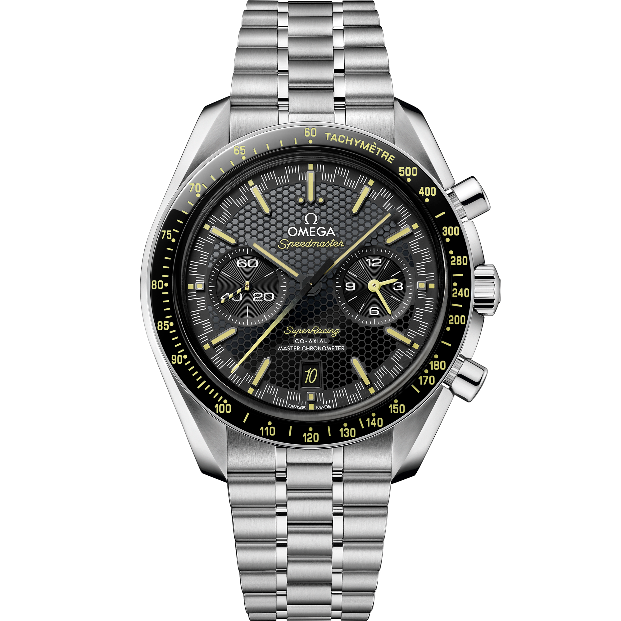 Speedmaster Super Racing Two Counters 44.25 mm Steel on Steel - 329.30.44.51.01.003 Speedmaster Super Racing Co-Axial Master Chronometer Chronograph 44.25 mm, steel on steel