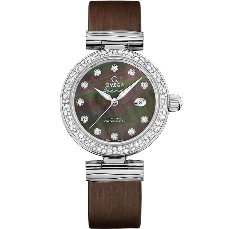 De Ville Ladymatic 34 mm, steel on leather strap - 425.37.34.20.57.004