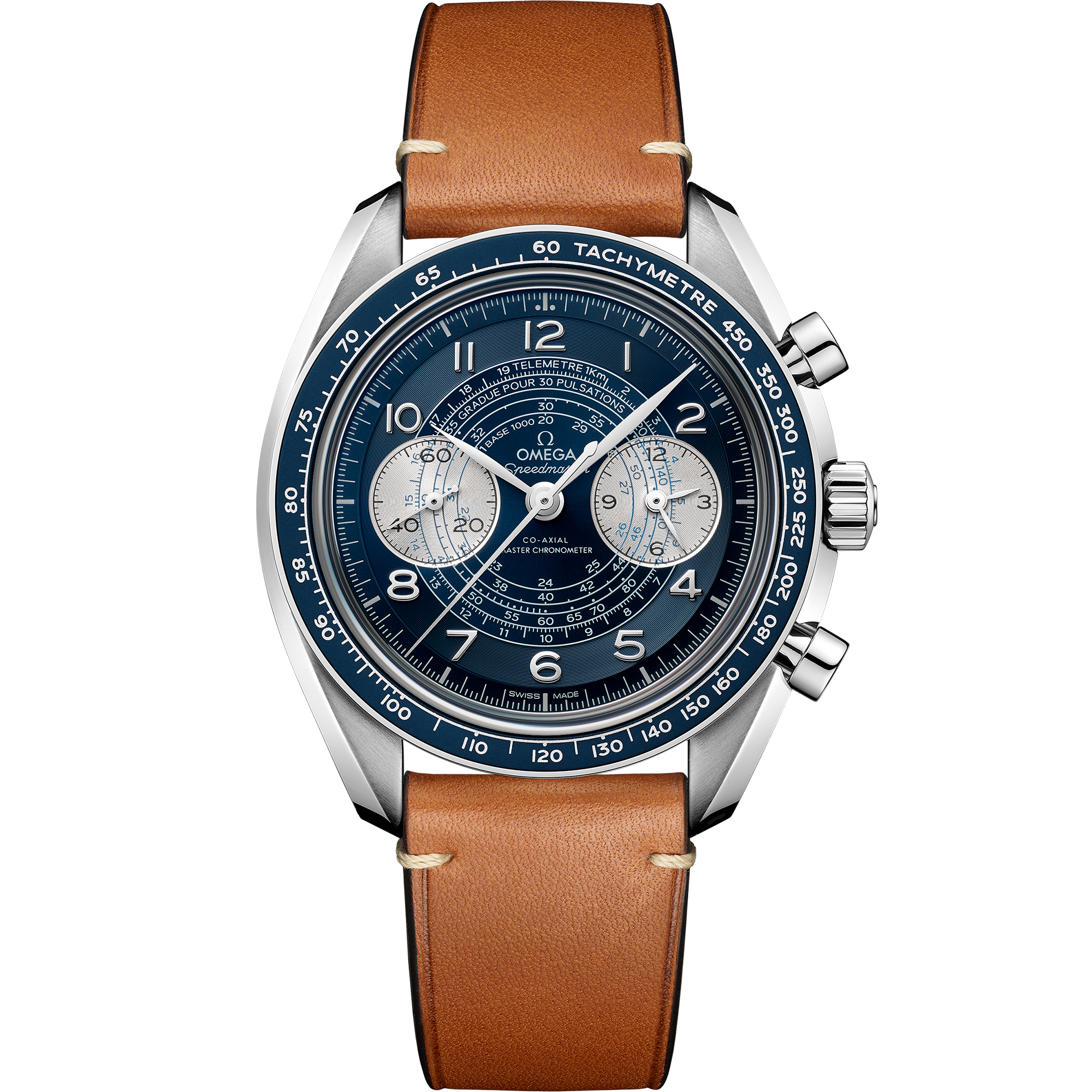 Speedmaster Chronoscope Two Counters 43mm Steel on Leather Strap - 329.32.43.51.03.001 Speedmaster Chronoscope Co-Axial Master Chronometer Chronograph 43 mm, steel on leather strap