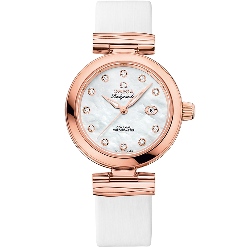 De Ville Ladymatic 34 mm, Sedna™ gold on leather strap - 425.62.34.20.55.004