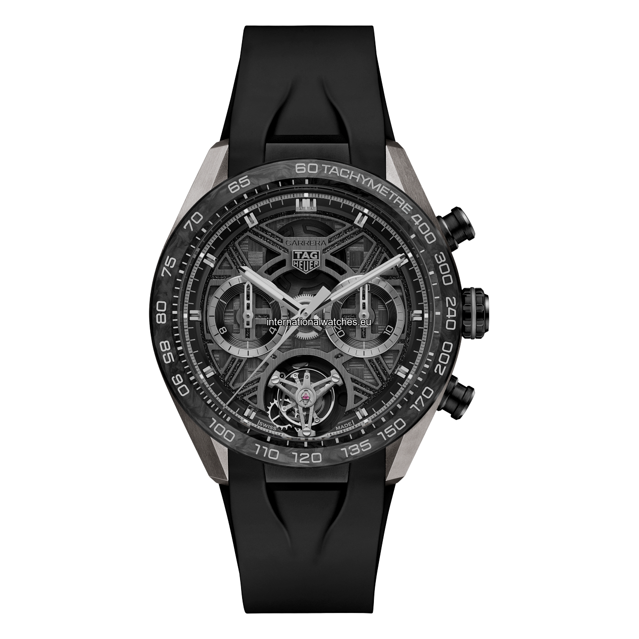 CBU5080.FT6272 TAG Heuer Carrera Chronograph Tourbillon Extreme Sport - Automatic, 44 mm, Titanium coated with black DLC TAG Heuer Carrera Chronograph Tourbillon Extreme Sport Automatic, 44 mm, Titanium coated with black DLC