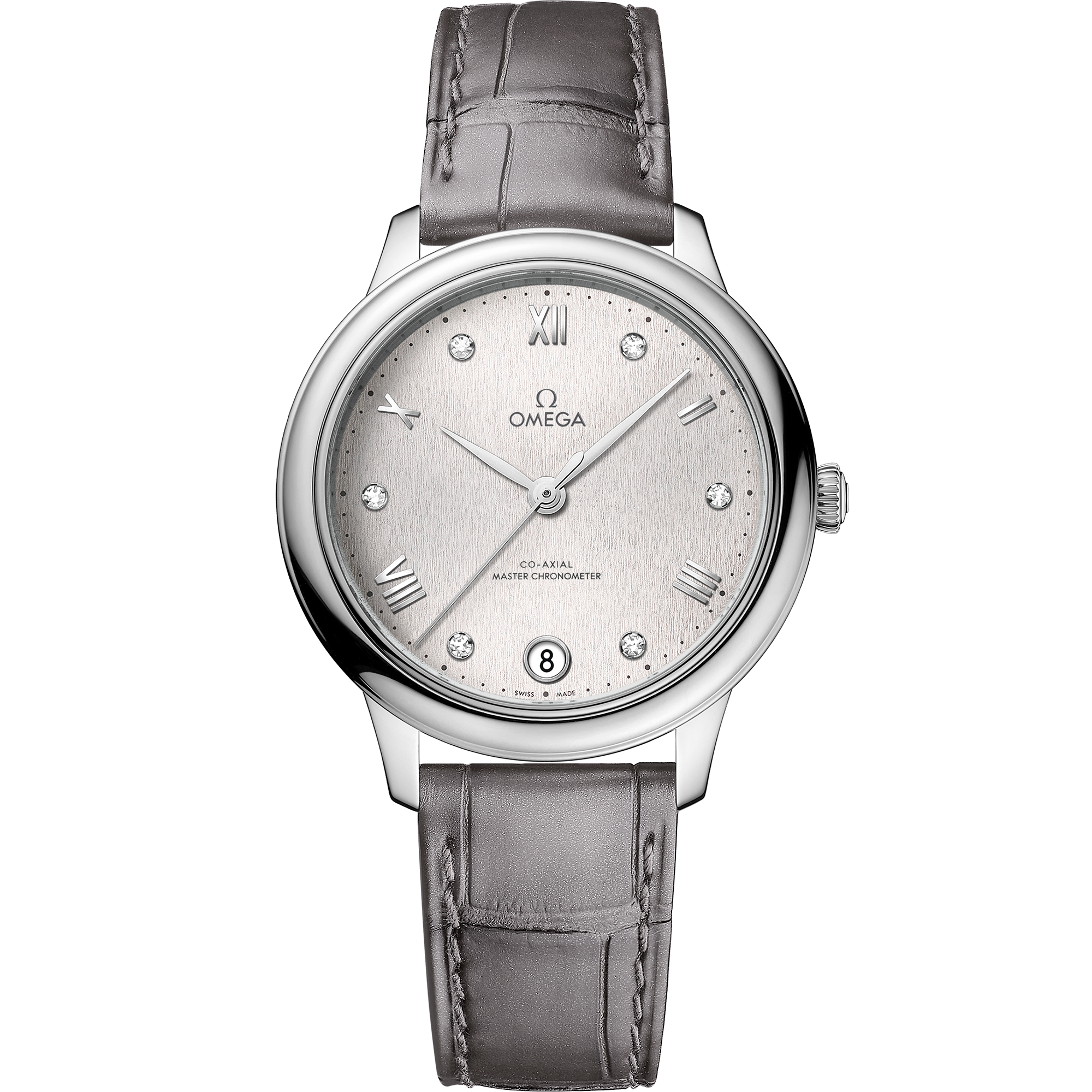 De Ville Prestige 34 mm, steel on leather strap - 434.13.34.20.52.001 De Ville Prestige Co-Axial Master Chronometer 34 mm, steel on leather strap
