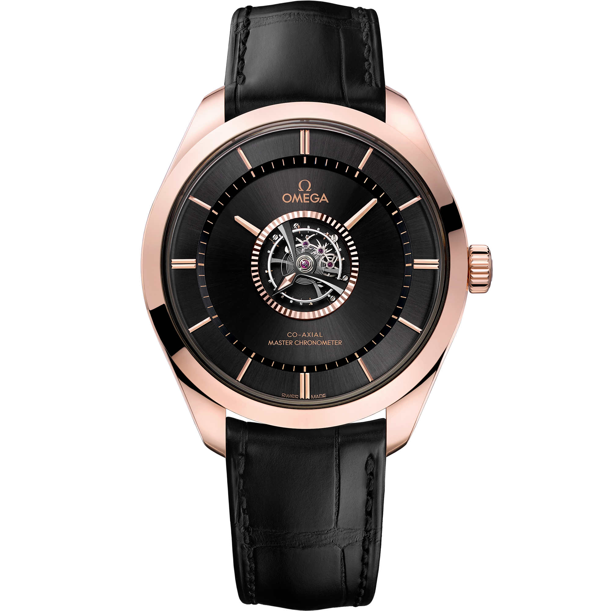 De Ville Tourbillon 43 mm - 529.53.43.22.01.001 Numbered Edition De Ville Tourbillon 43 mm, Sedna™ gold ‑ Canopus Gold™ on leather strap De Ville Tourbillon Co-Axial Master Chronometer 43 mm, Sedna™ gold - Canopus Gold™ on leather strap