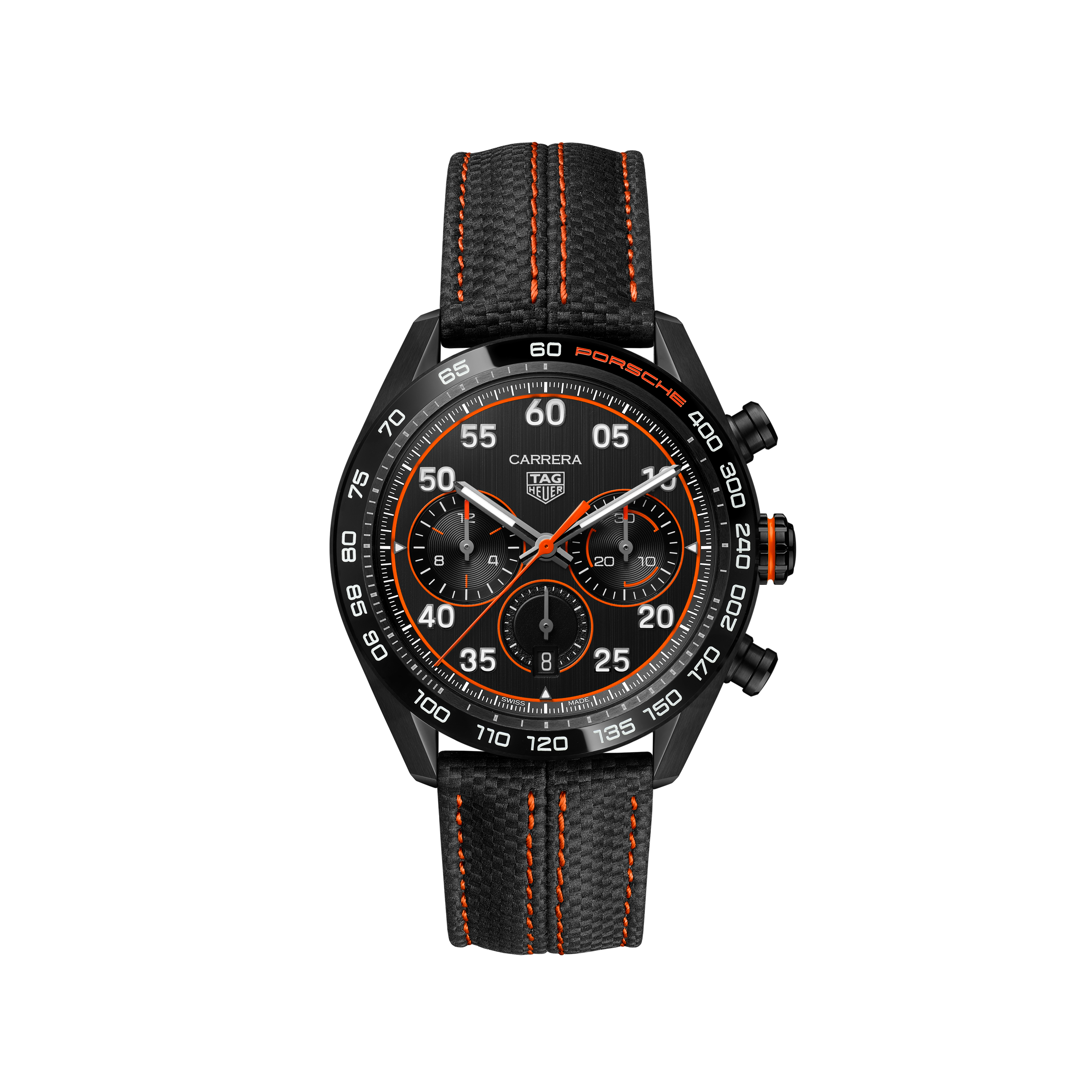 Carrera Chronograph x Porsche Orange Racing TAG Heuer Carrera Chronograph x Porsche Orange Racing Automatic, 44 mm, Steel coated with black DLC