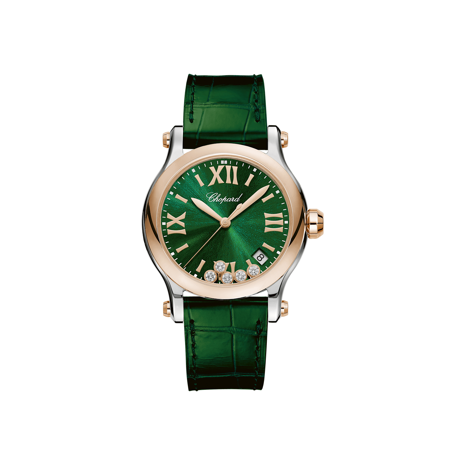278582-6005 Happy Sport 36 mm, quartz, ethical rose gold, Lucent Steel™, diamonds