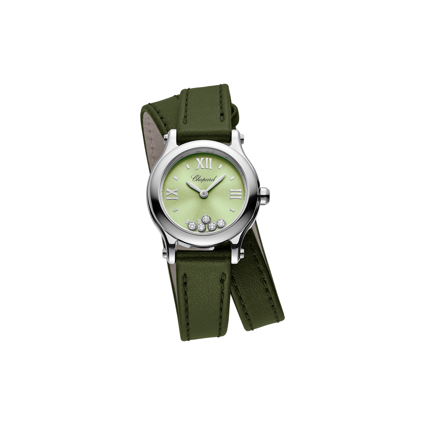 278620-3005 Happy Sport 25 mm, quartz, Lucent Steel™, diamonds